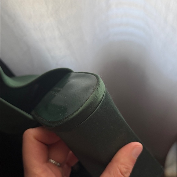 Brandon Blackwell Harlo Platform Mule in Forest Green Satin, size 37 - Picture 12 of 14